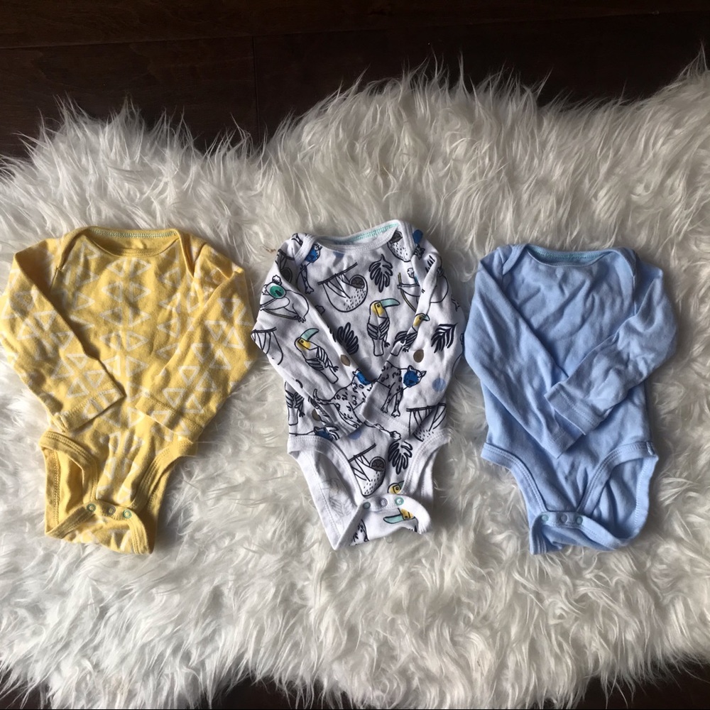 Set of three- Cloud Island long sleeve body suits.